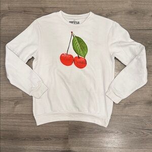 Ripple Junction White Sweatshirt With Cherries Men’s Size Large